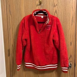 Cozy Wisconsin Badgers Sherpa Quarter Zip | Small